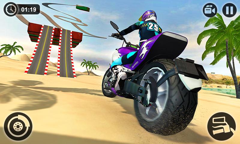 اسکرین شات 4 برنامه Beach Motorbike Stunts Master