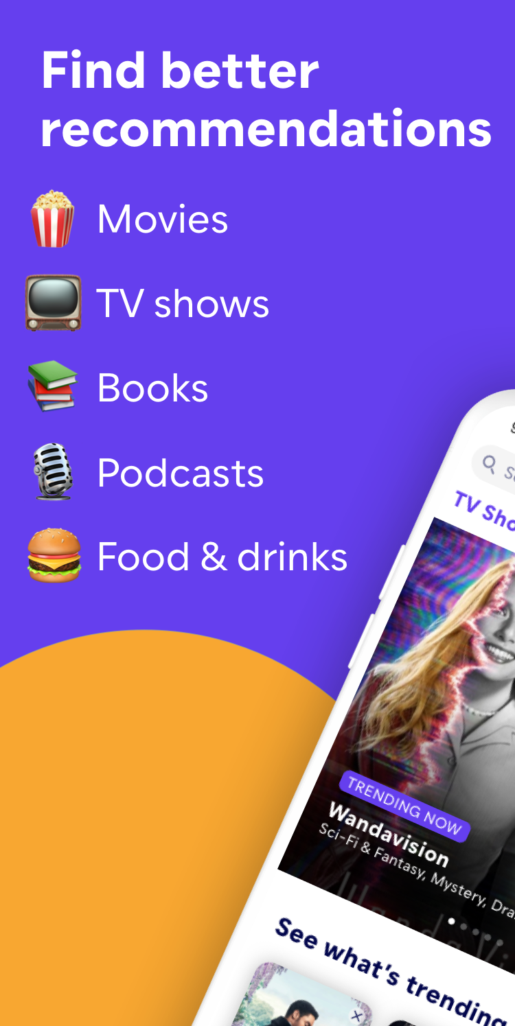 اسکرین شات 1 برنامه Friendspire: Movies, TV, Books, Podcasts & more