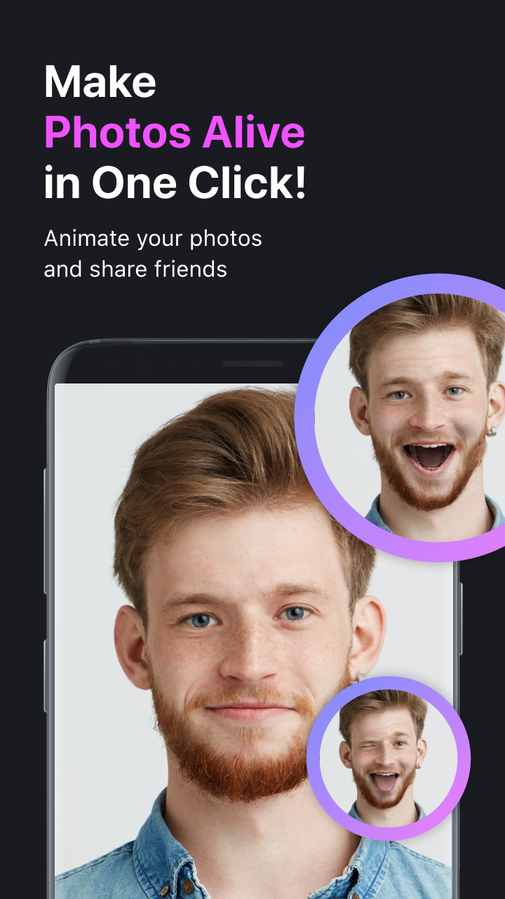 اسکرین شات 1 برنامه Anyface: face animation