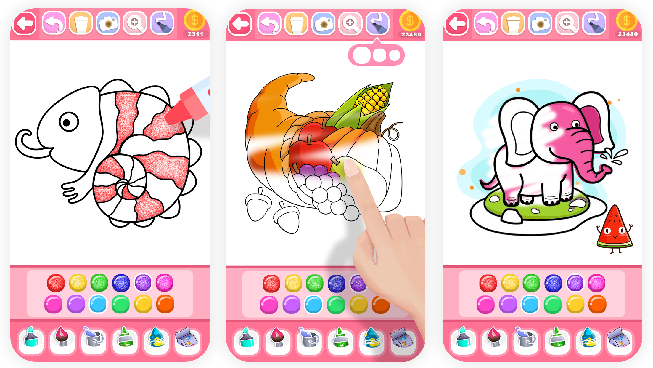 اسکرین شات 7 برنامه Fruits Coloring Book For Kids