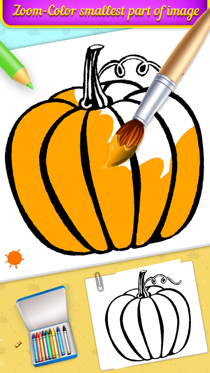 اسکرین شات 5 برنامه Fruits Coloring Book & Drawing