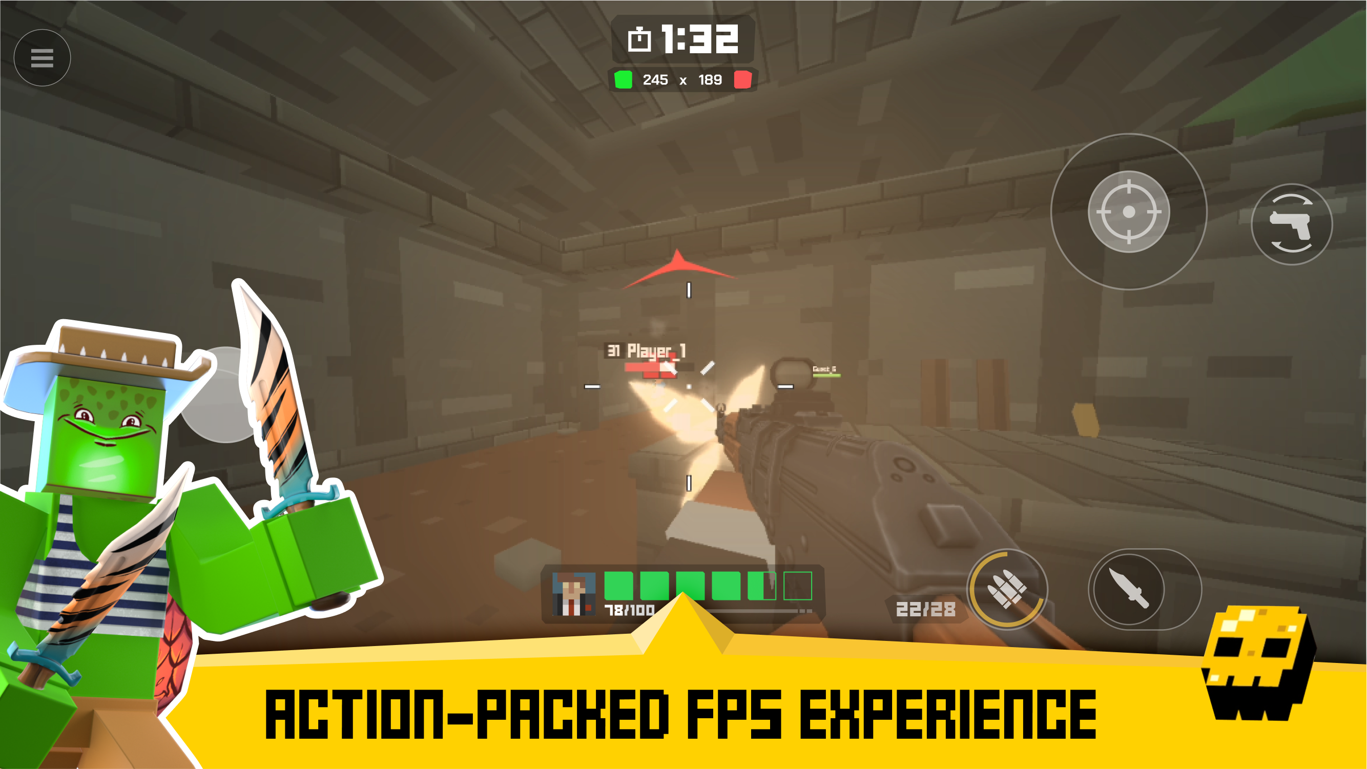 دانلود بازی Krunker FRVR - Multiplayer FPS برای اندروید | مایکت