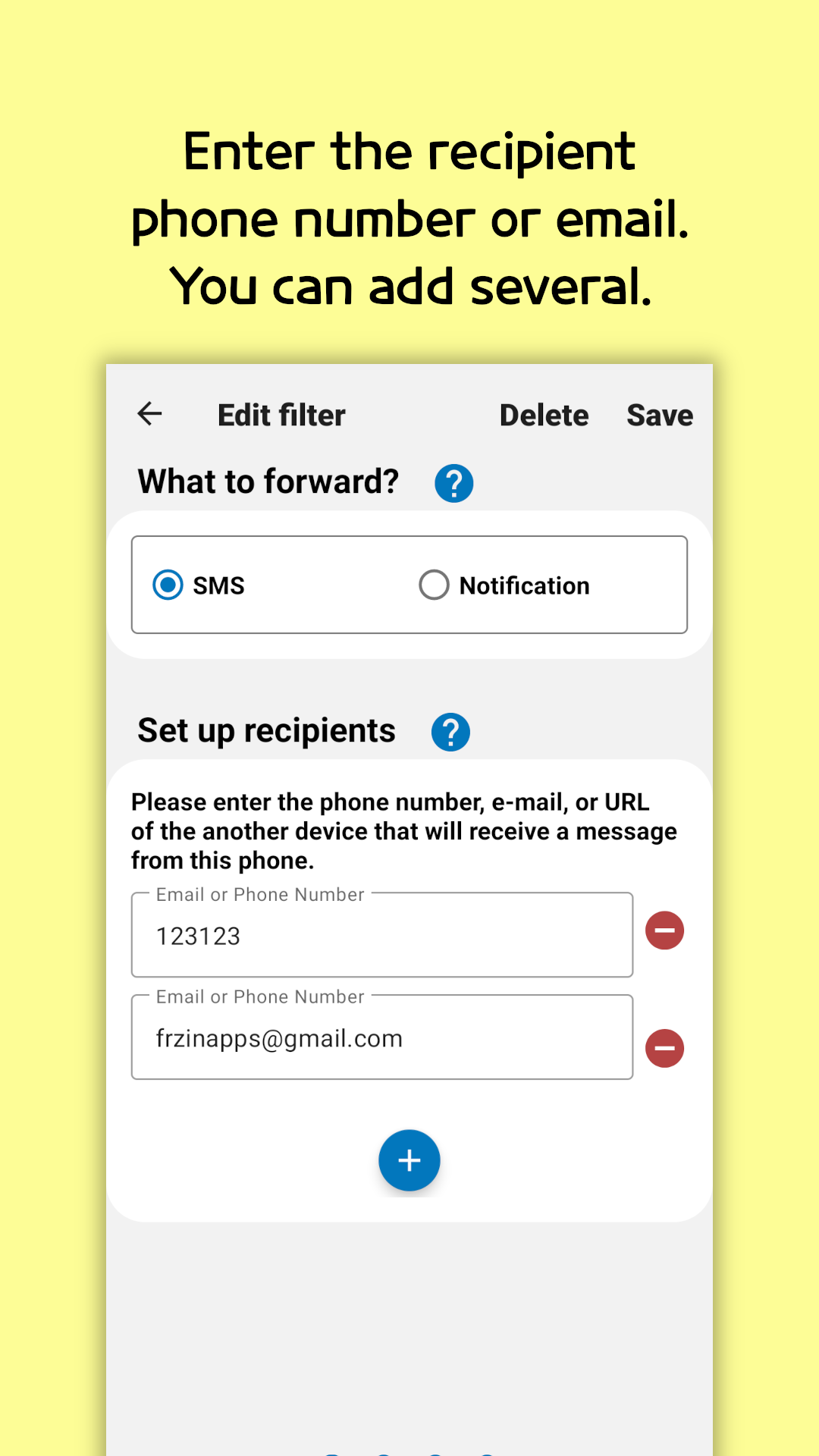 اسکرین شات 2 برنامه SMS Forwarder