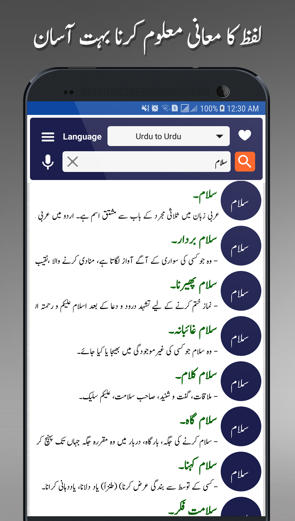 اسکرین شات 2 برنامه Offline Urdu Lughat Dictionary
