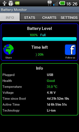 اسکرین شات 3 برنامه Battery Monitor Widget