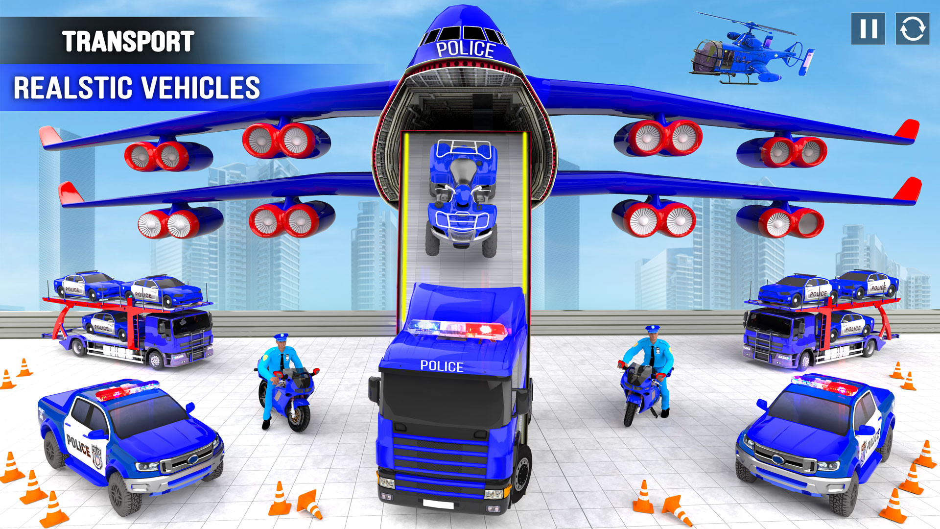 اسکرین شات 4 بازی Police Car transporter Game 3D