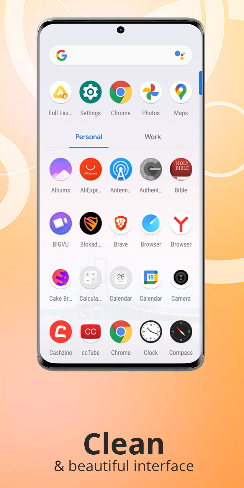 اسکرین شات 1 برنامه Full Launcher: Fresh & Clean