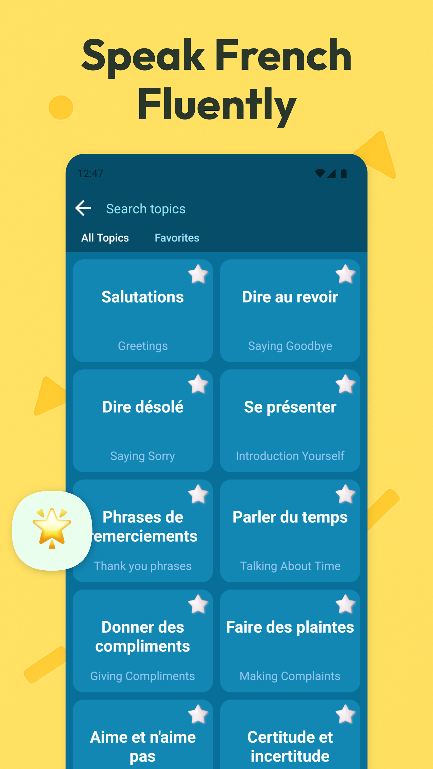 اسکرین شات 3 برنامه Learn French for Beginners
