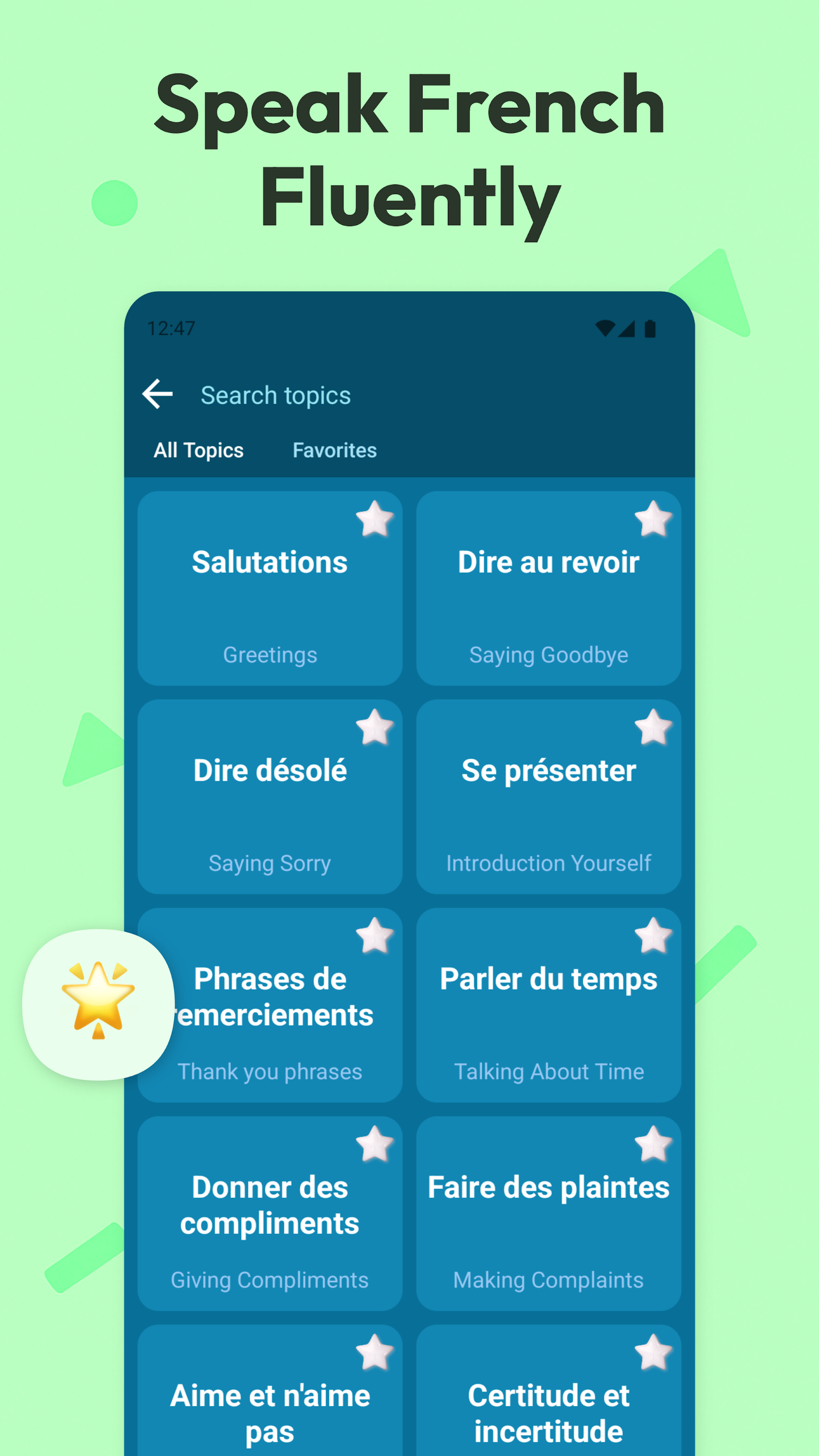 اسکرین شات 3 برنامه Learn French for Beginners