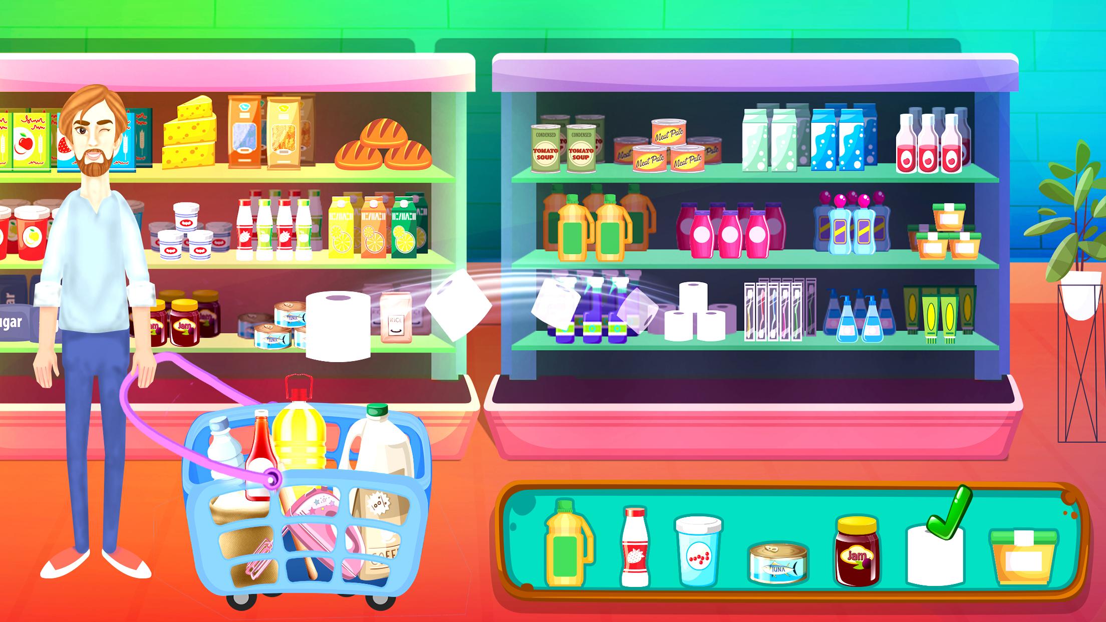 اسکرین شات 2 بازی Supermarket Shopping Learn ATM