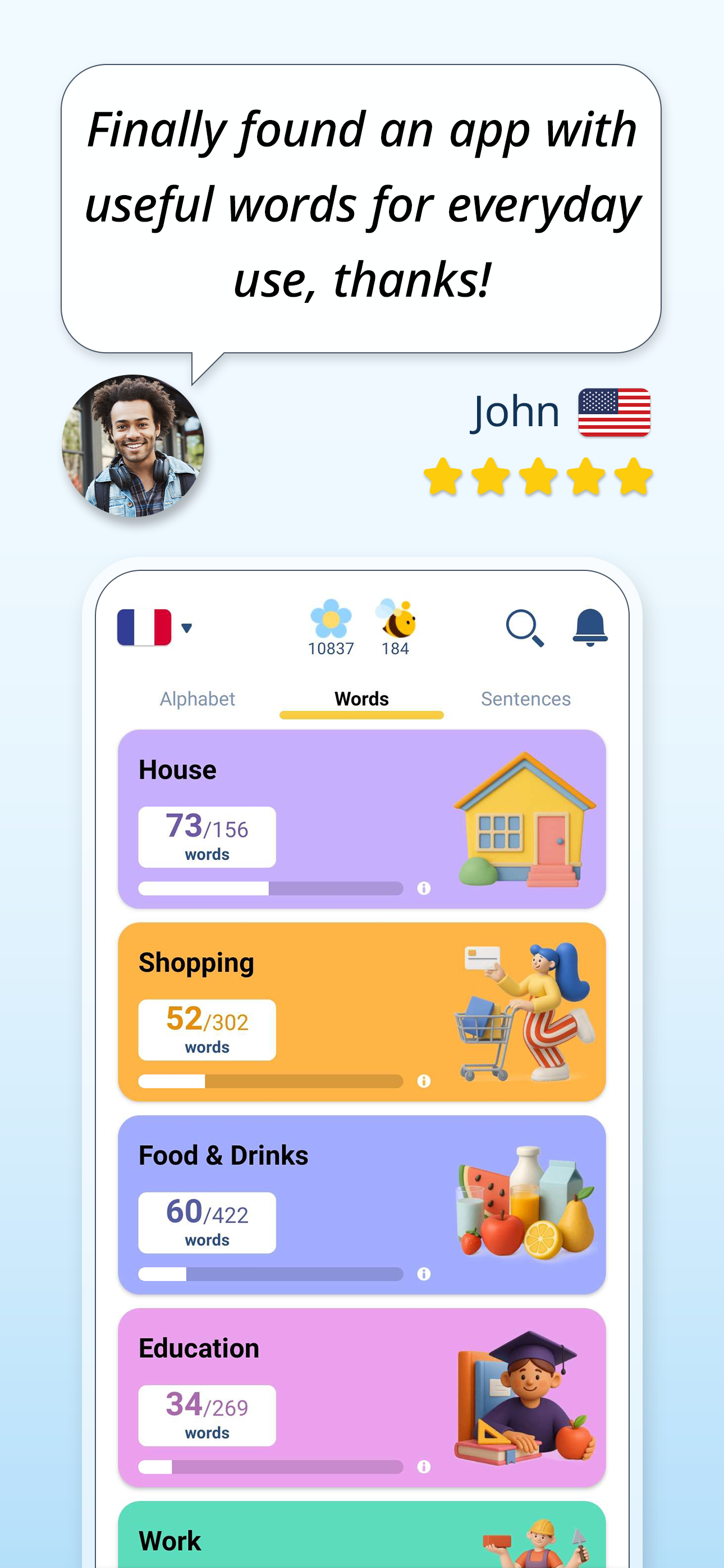 اسکرین شات 4 برنامه Learn French - 11,000 Words