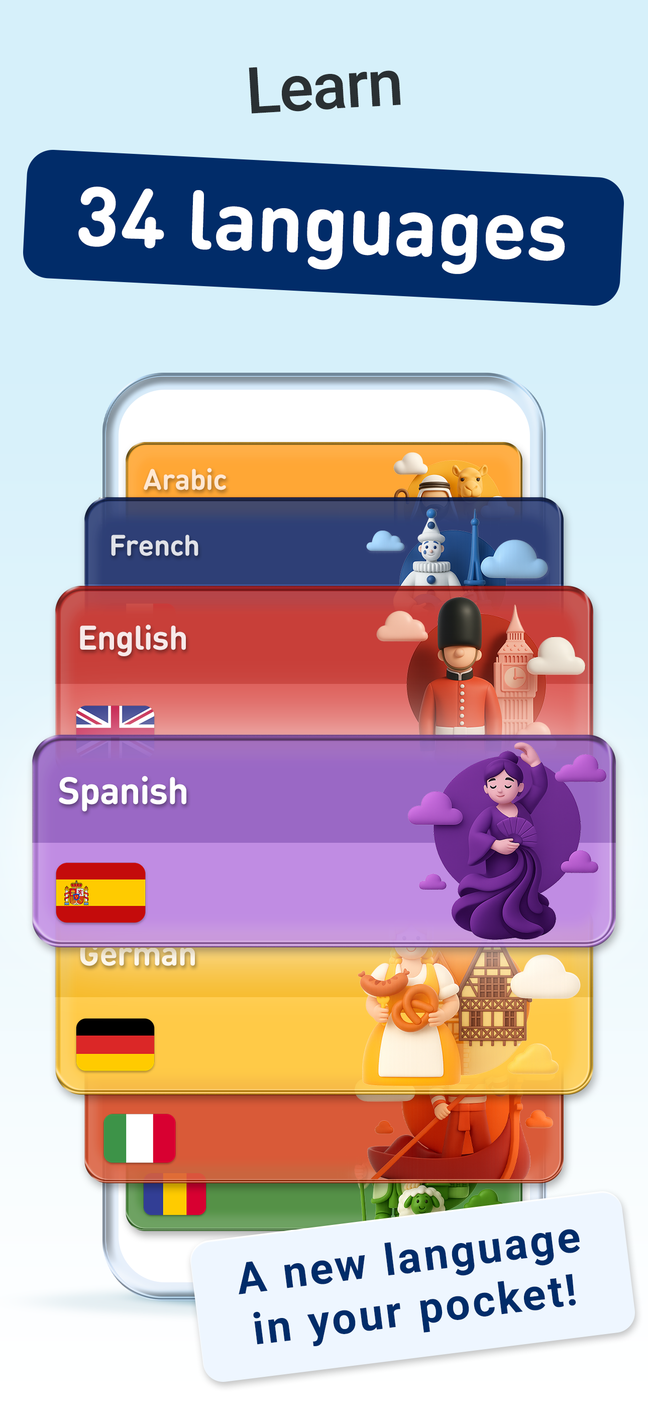 اسکرین شات 1 برنامه Learn Languages - FunEasyLearn