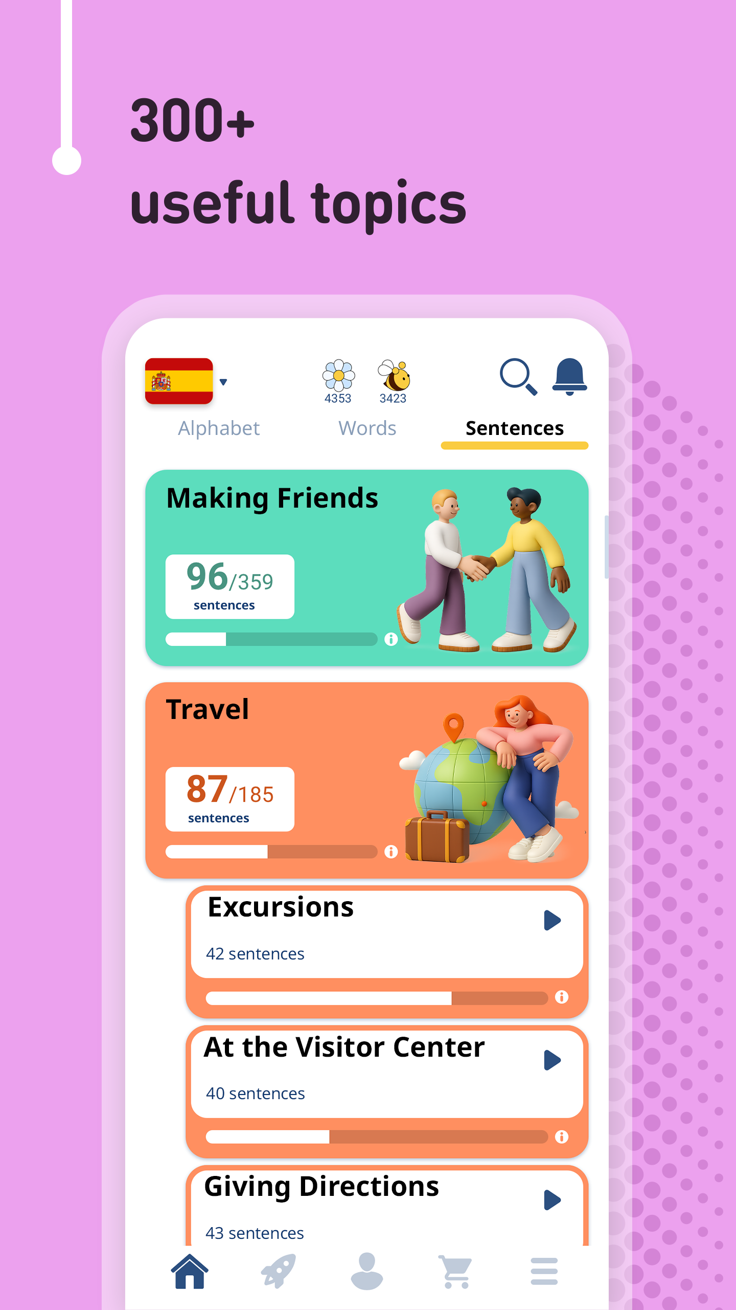 اسکرین شات 4 برنامه Learn Spanish - 11,000 Words
