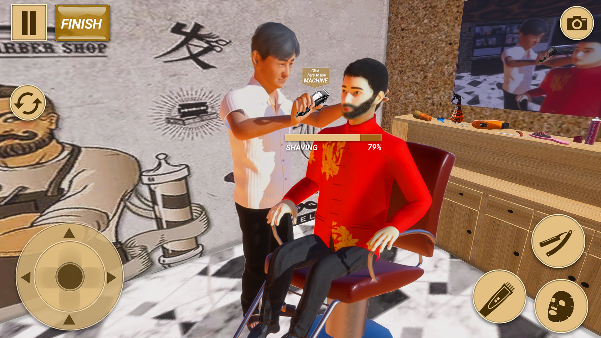 اسکرین شات 4 بازی Barber Shop Haircut Game 3D