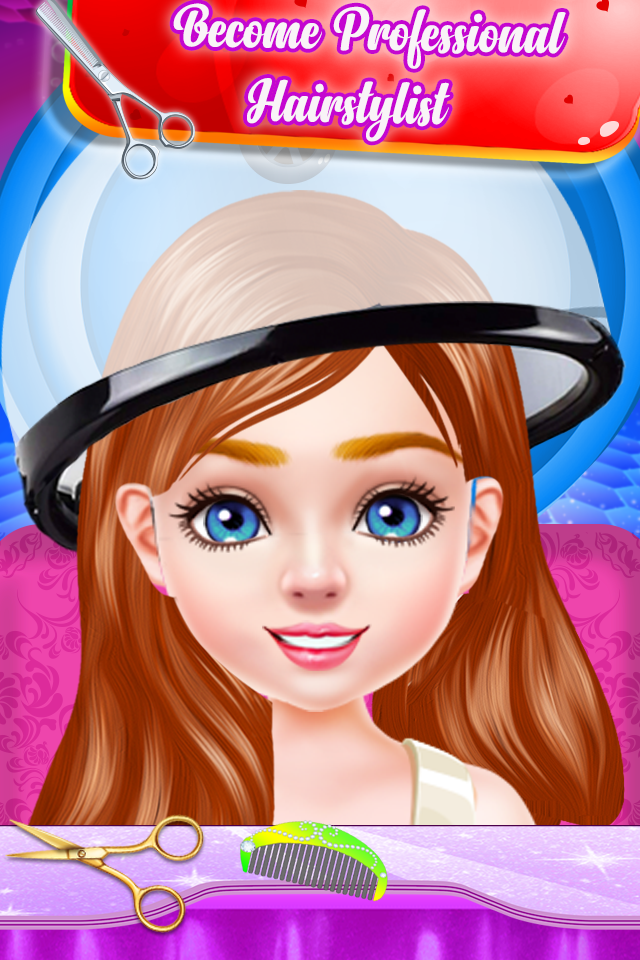 اسکرین شات 3 بازی Cute Girl Hairstyle Salon – Makeover Games