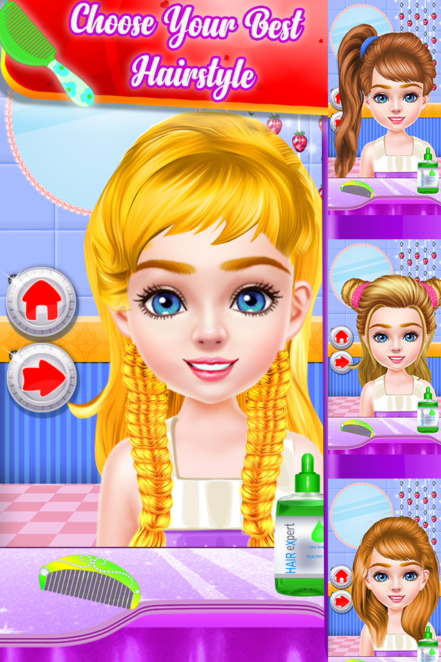 اسکرین شات 5 بازی Cute Girl Hairstyle Salon – Makeover Games