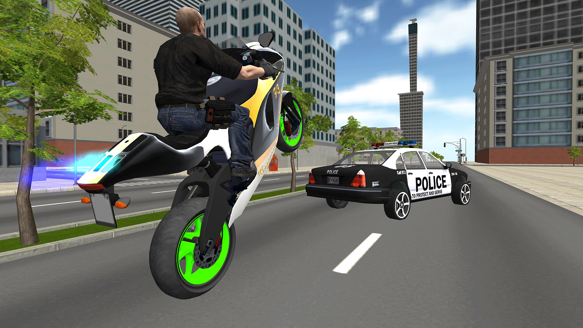 اسکرین شات 2 برنامه Bike Driving: Police Chase