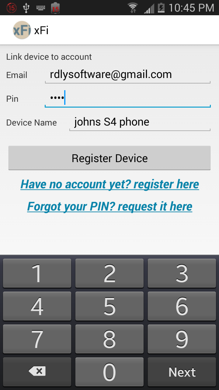 اسکرین شات 1 برنامه Find My Phone, xfi Endpoint
