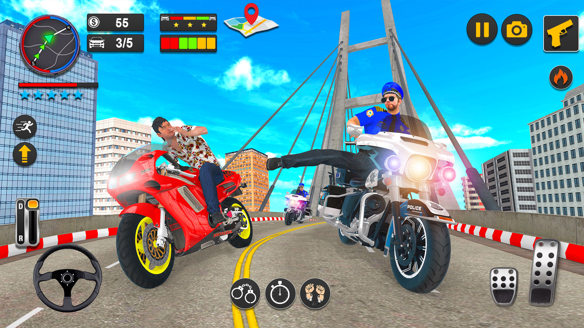 اسکرین شات 3 برنامه US Police Motor Bike Chase