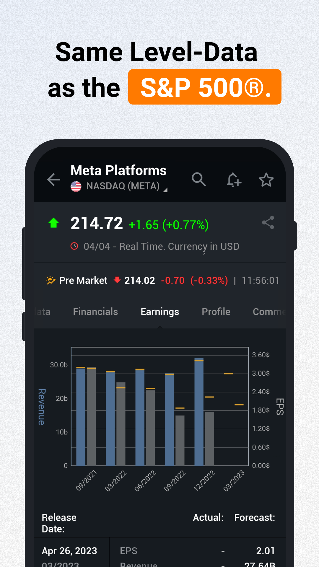 اسکرین شات 5 برنامه Investing.com: Stock Market