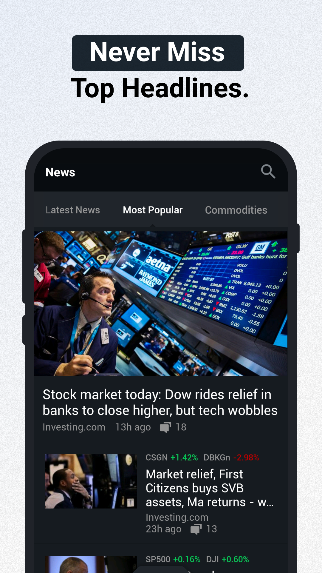 اسکرین شات 4 برنامه Investing.com: Stock Market
