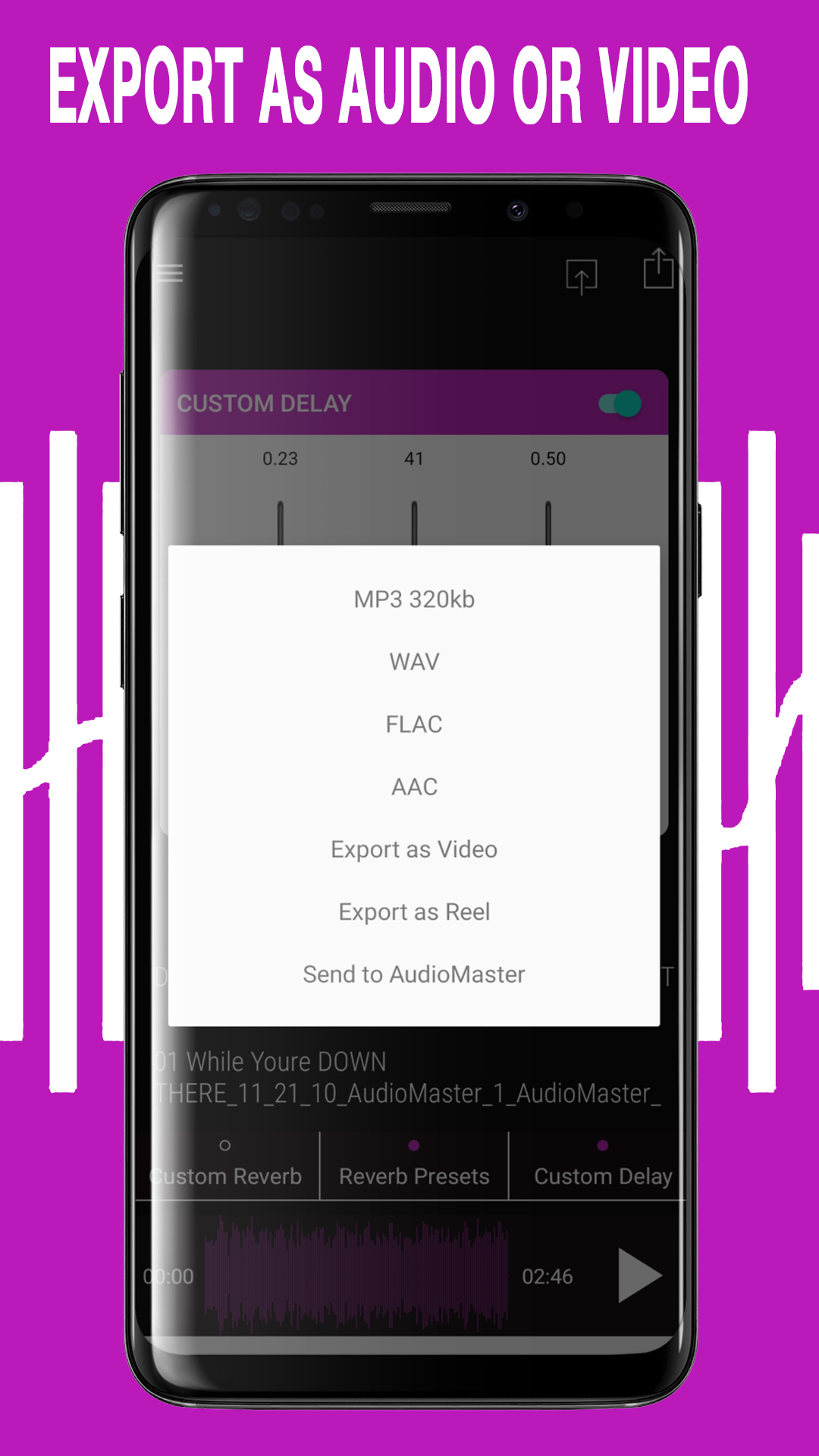 اسکرین شات 5 برنامه AudioVerb: Add Reverb to Audio
