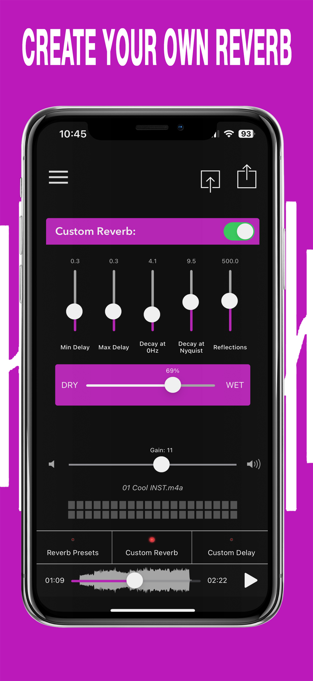 اسکرین شات 6 برنامه AudioVerb: Add Reverb to Audio