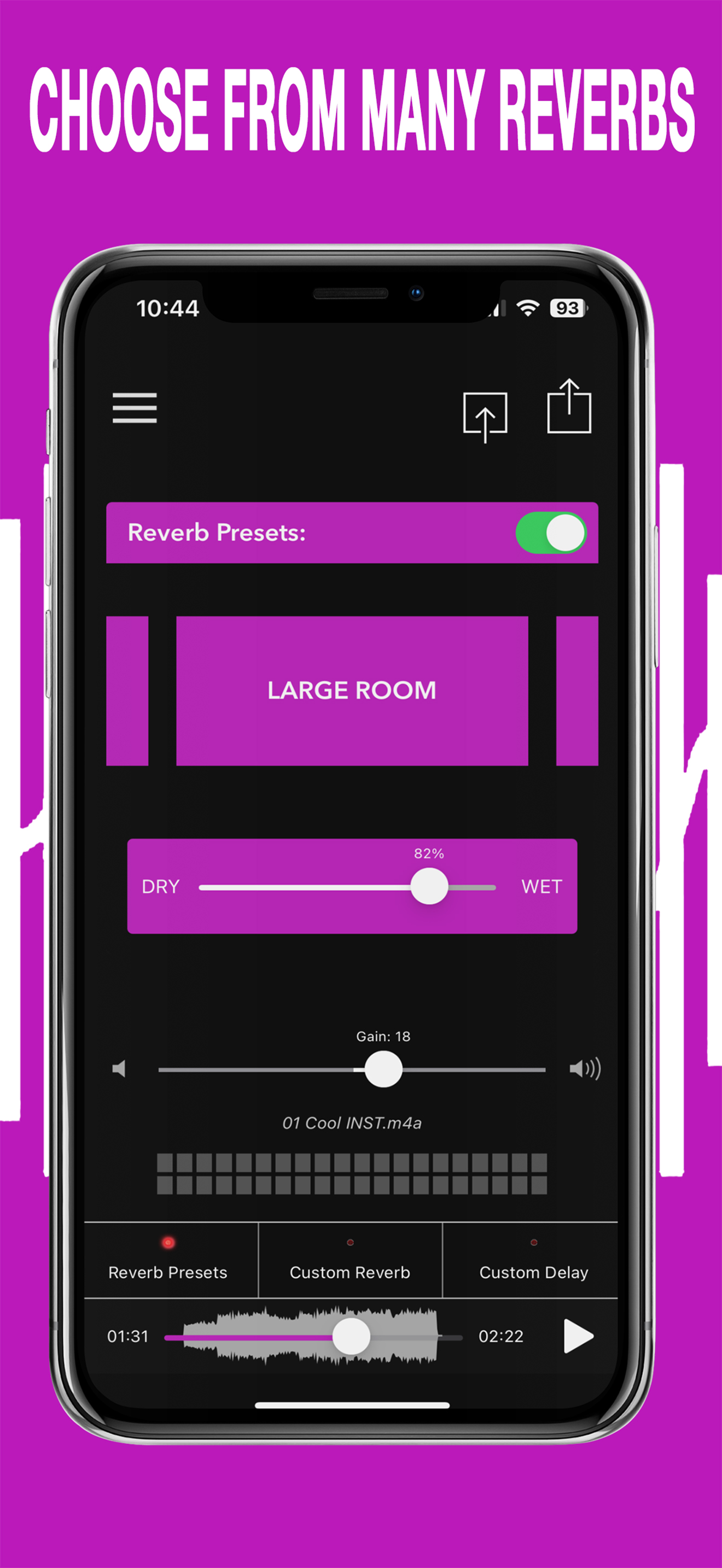 اسکرین شات 4 برنامه AudioVerb: Add Reverb to Audio