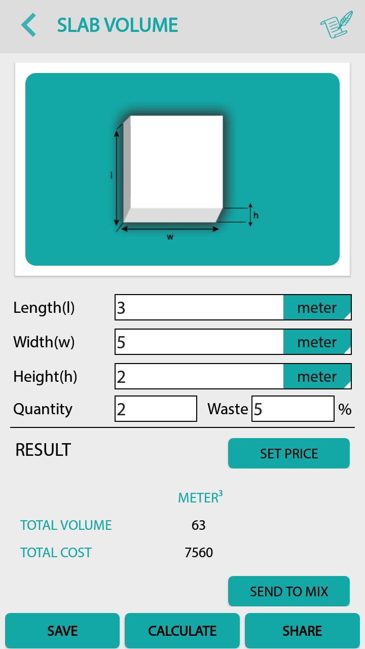 اسکرین شات 4 برنامه Civil: Concrete Calculator