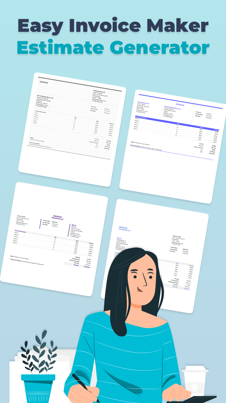 اسکرین شات 1 برنامه Easy Invoice - Estimate Maker