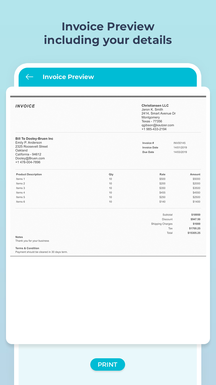 اسکرین شات 8 برنامه Easy Invoice - Estimate Maker
