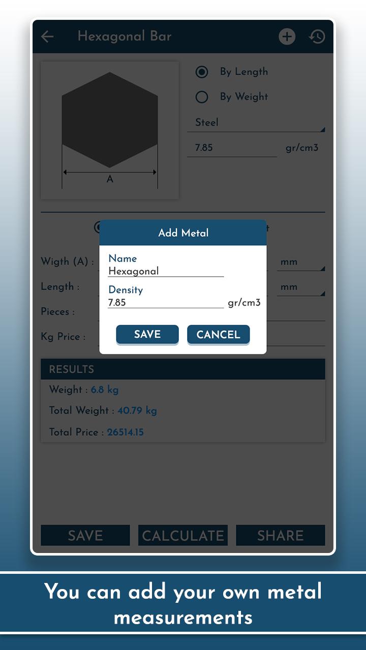 اسکرین شات 5 برنامه Metal: Steel Weight Calculator
