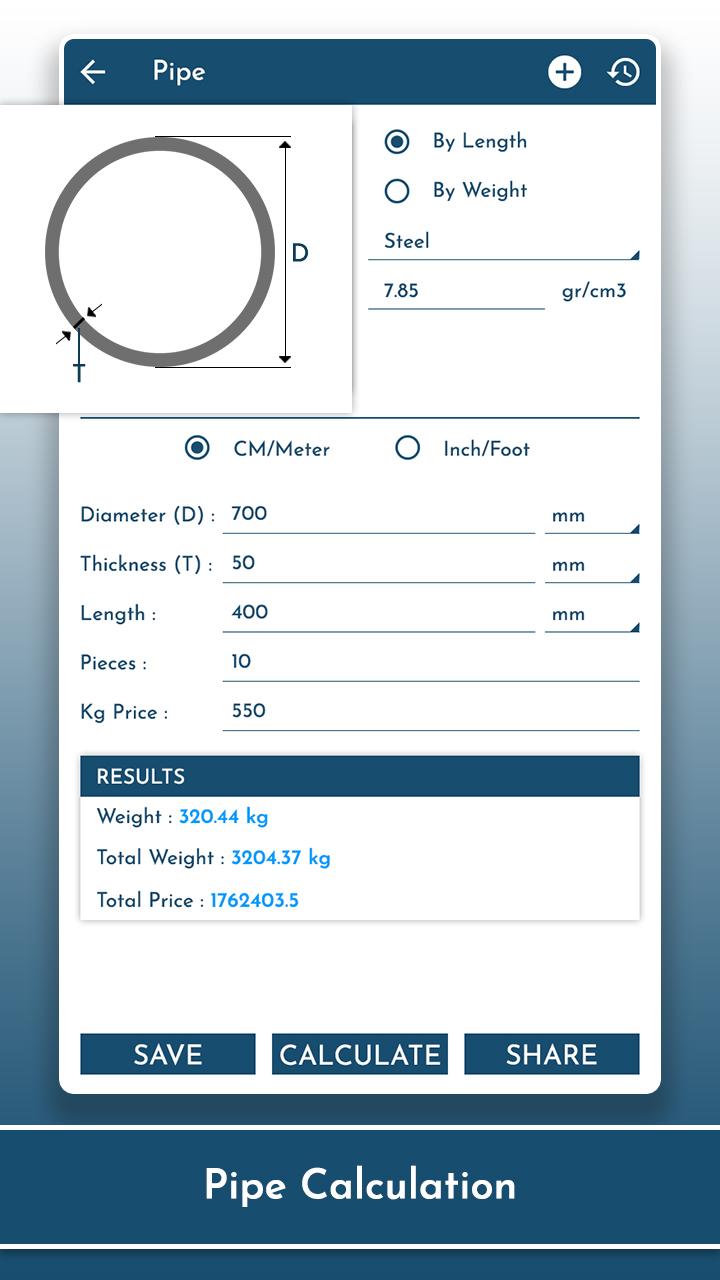 اسکرین شات 4 برنامه Metal: Steel Weight Calculator