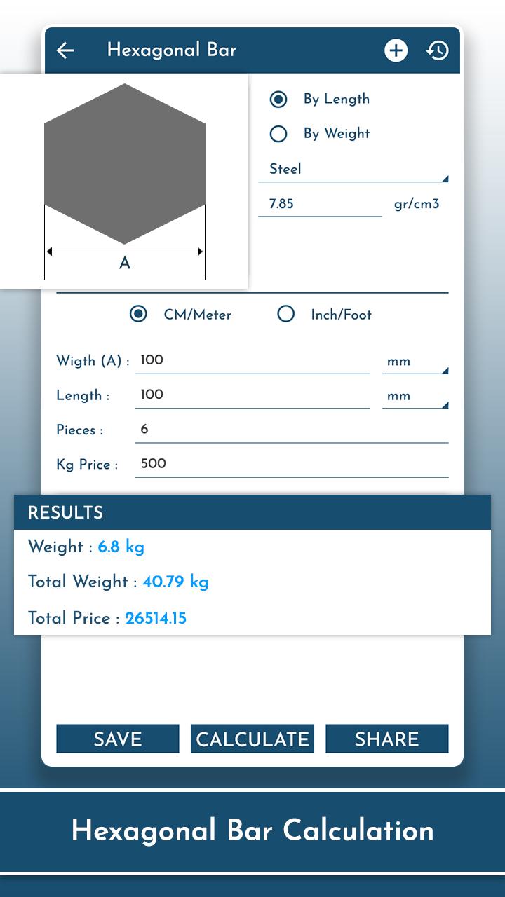 اسکرین شات 3 برنامه Metal: Steel Weight Calculator