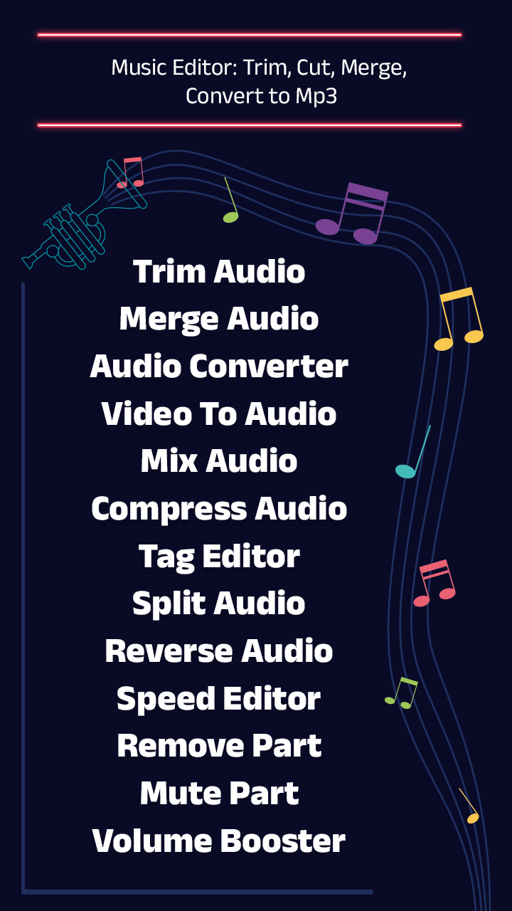 اسکرین شات 2 برنامه Music Editor: Trim, Cut, Merge