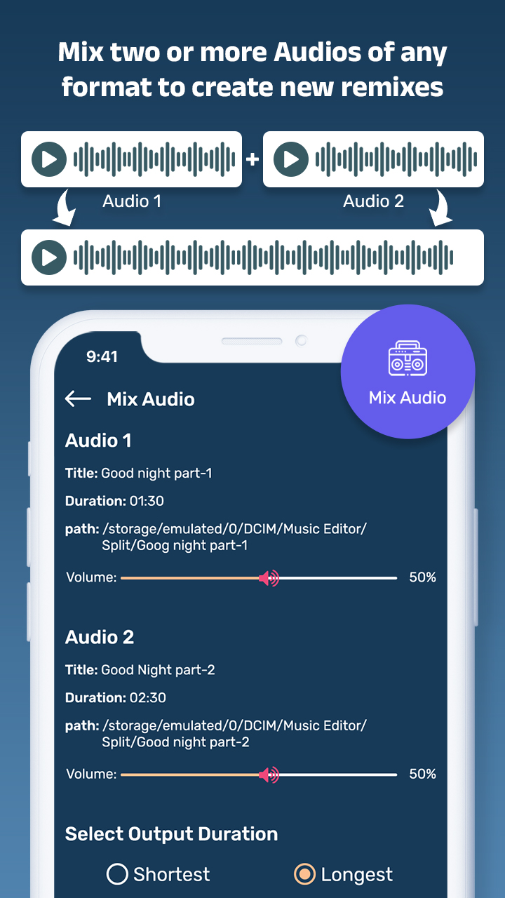 اسکرین شات 7 برنامه Music Editor: Trim, Cut, Merge