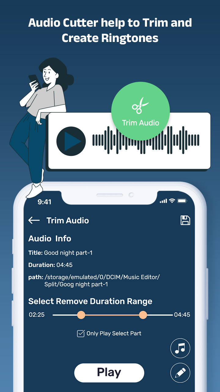 اسکرین شات 4 برنامه Music Editor: Trim, Cut, Merge