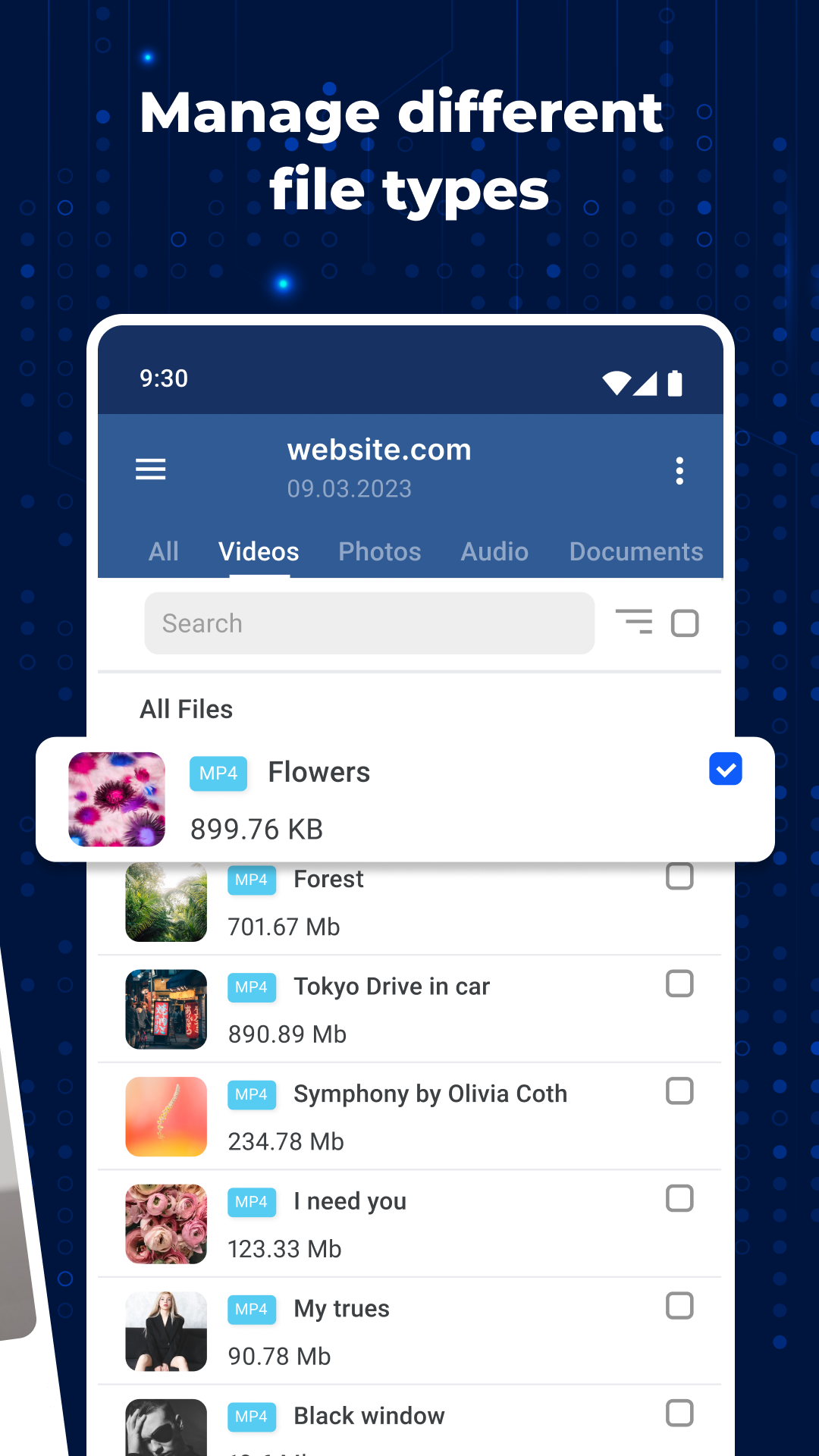 اسکرین شات 2 برنامه All File & Video Downloader
