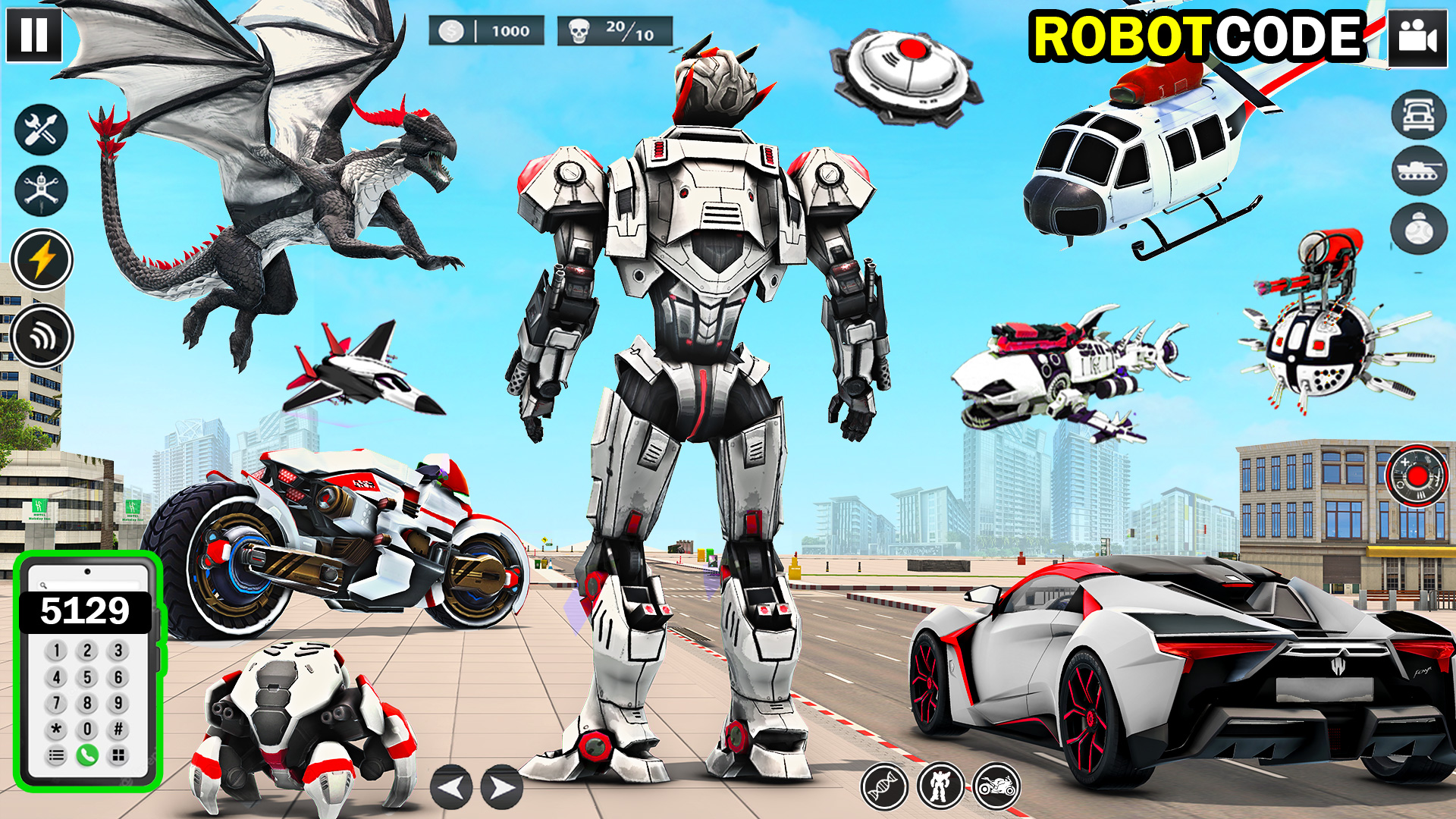 اسکرین شات 2 بازی Dragon Robot Car Transform 3D