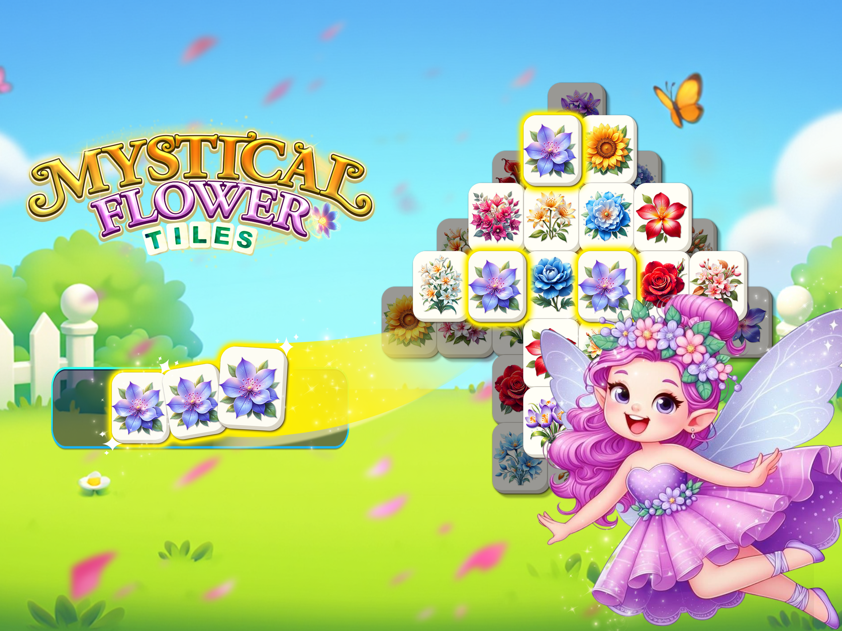 اسکرین شات 1 بازی Mystical Flower - Match Tiles