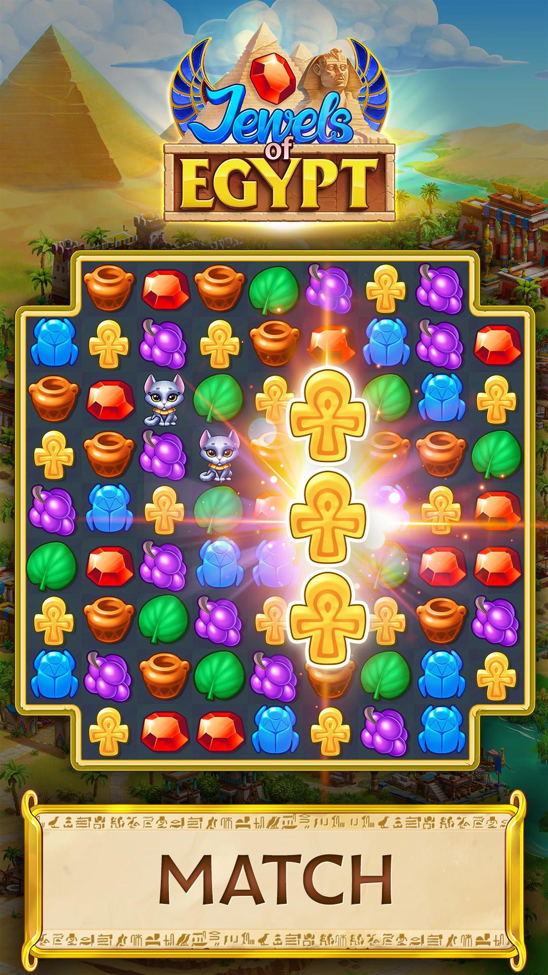 اسکرین شات 1 بازی Jewels of Egypt・Match 3 Puzzle
