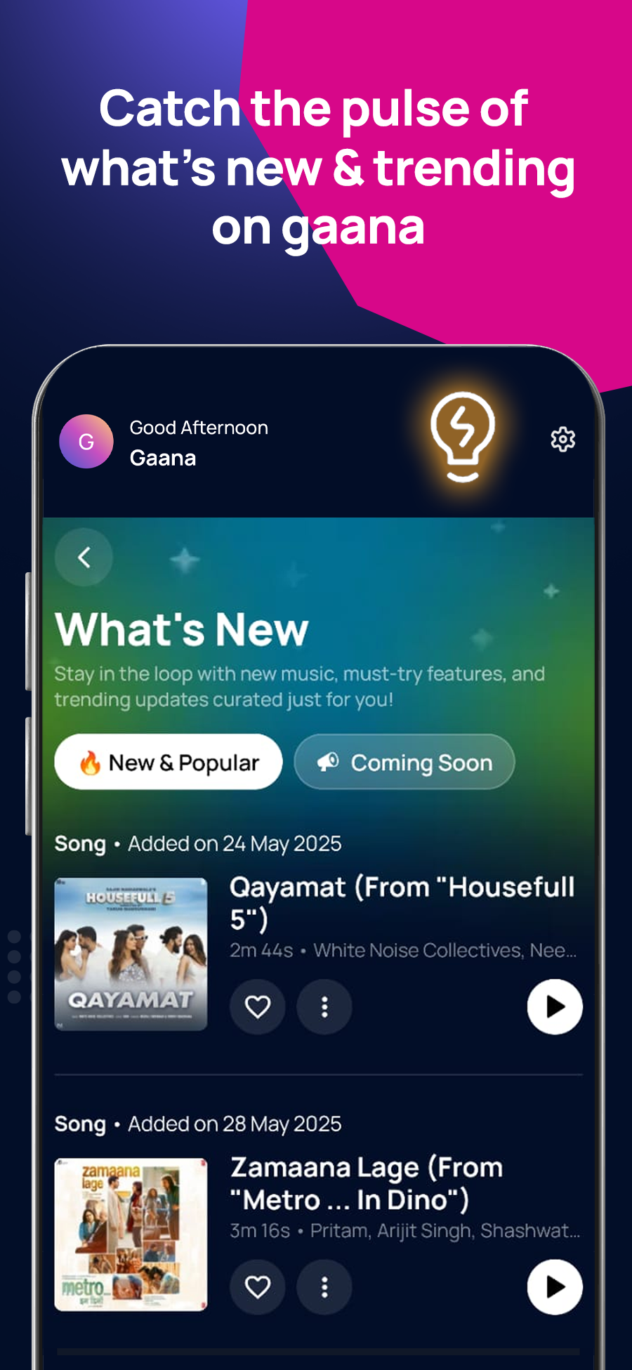 اسکرین شات 3 برنامه Gaana: MP3 Songs, Music App