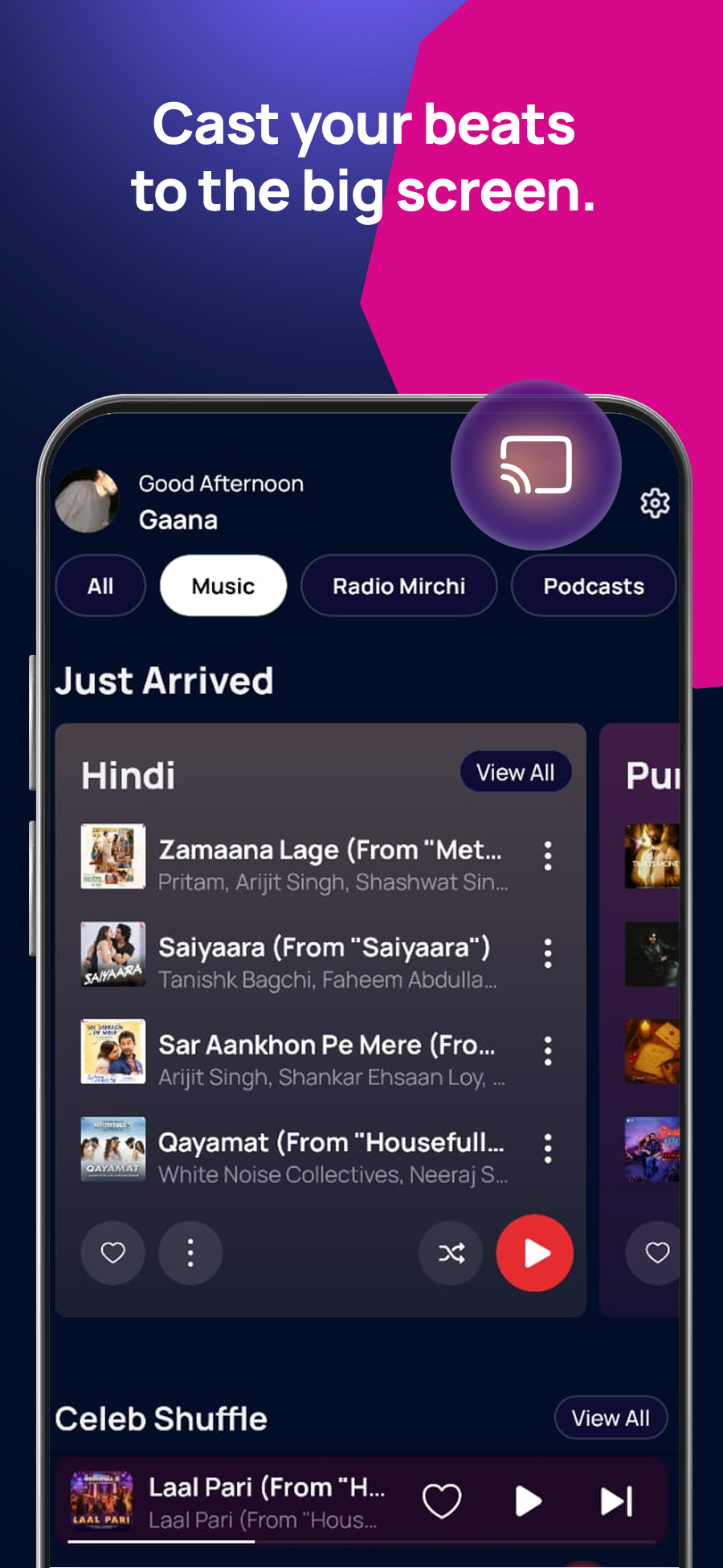 اسکرین شات 5 برنامه Gaana: MP3 Songs, Music App
