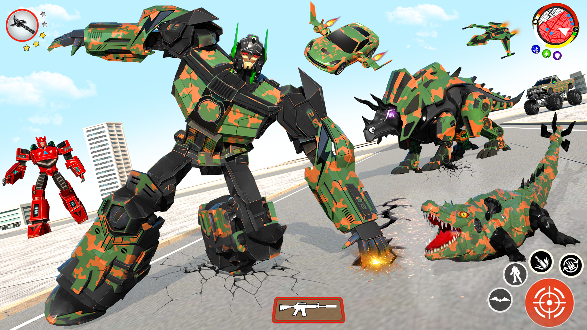 اسکرین شات 1 بازی Rhino Robot Car Transformation