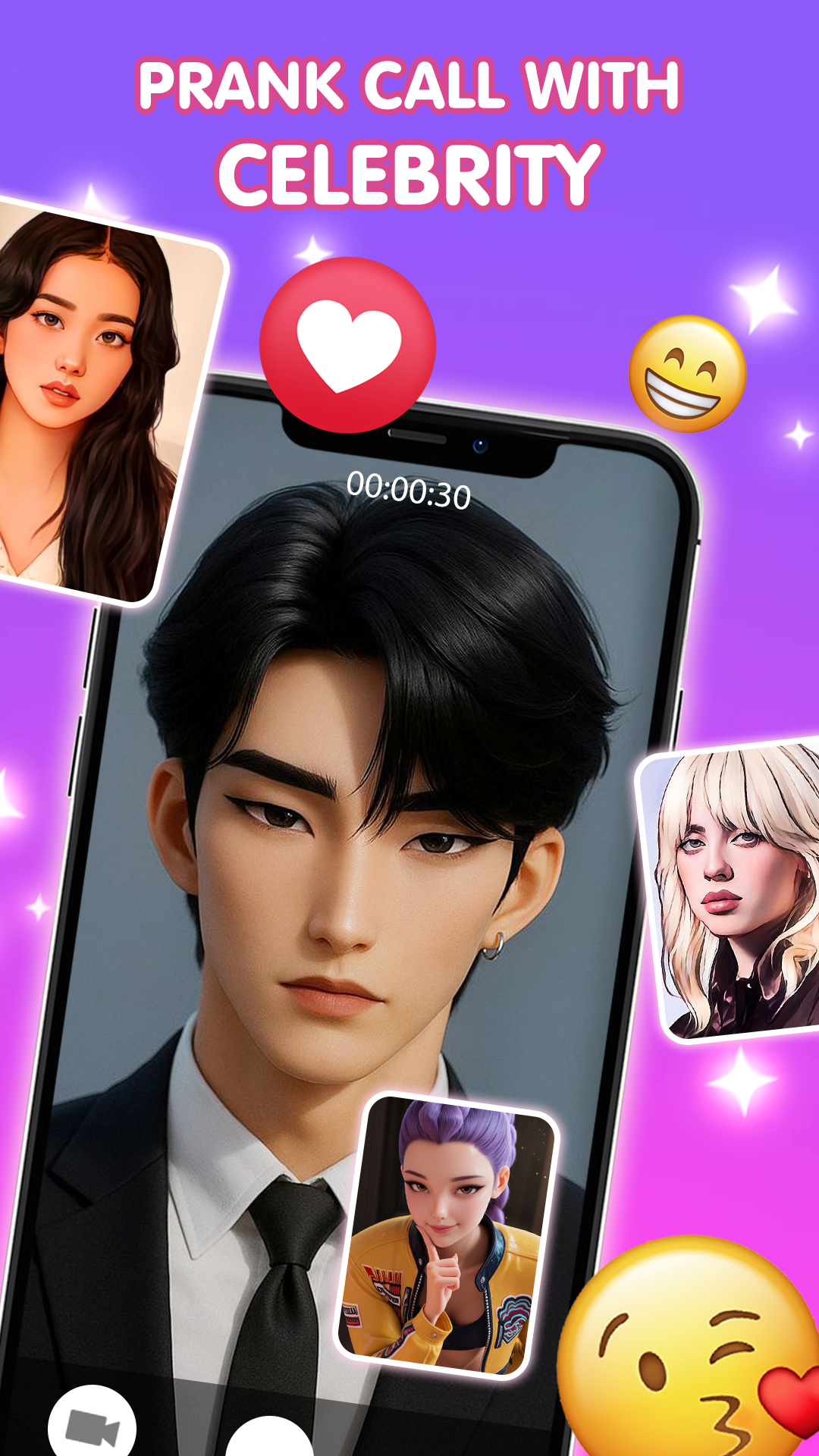 اسکرین شات 1 بازی Celebs Prank Video Call & Chat
