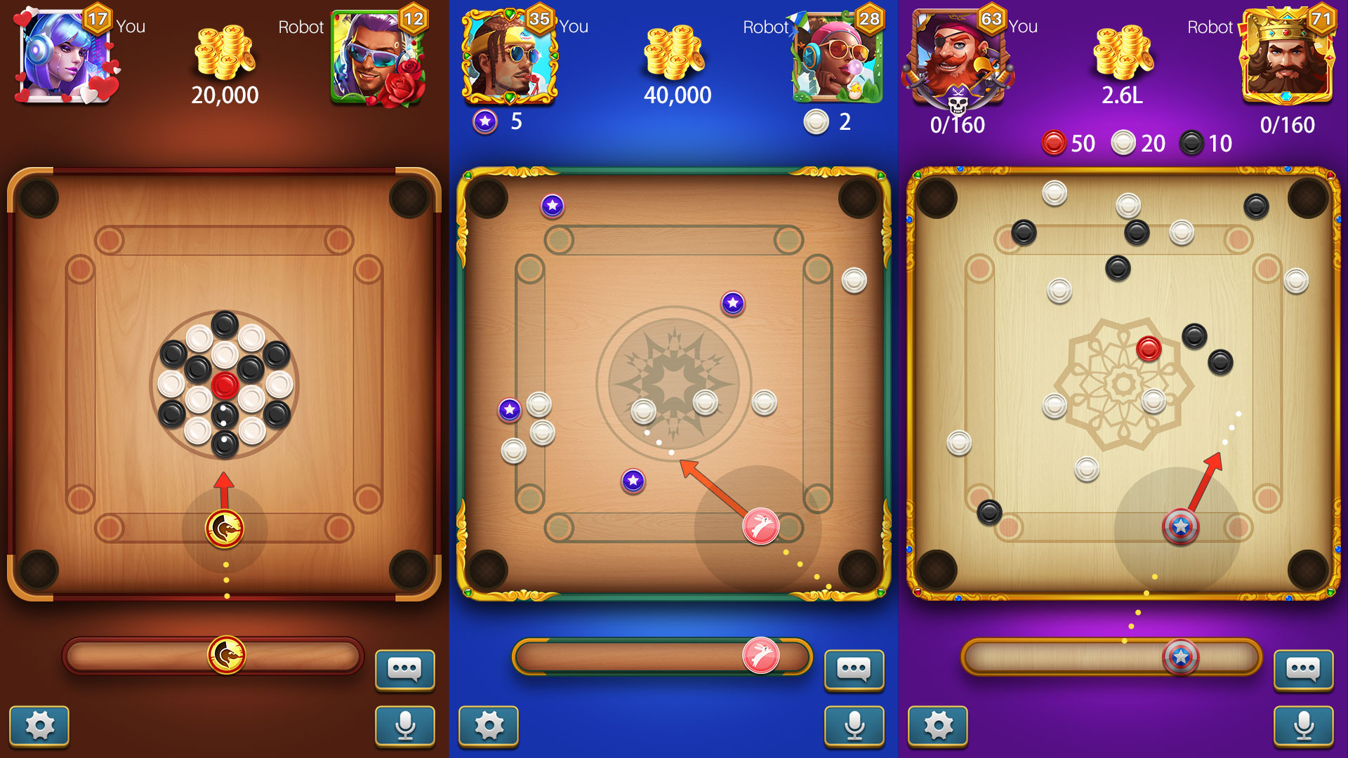 اسکرین شات 1 بازی Carrom Lite-Board Offline Game