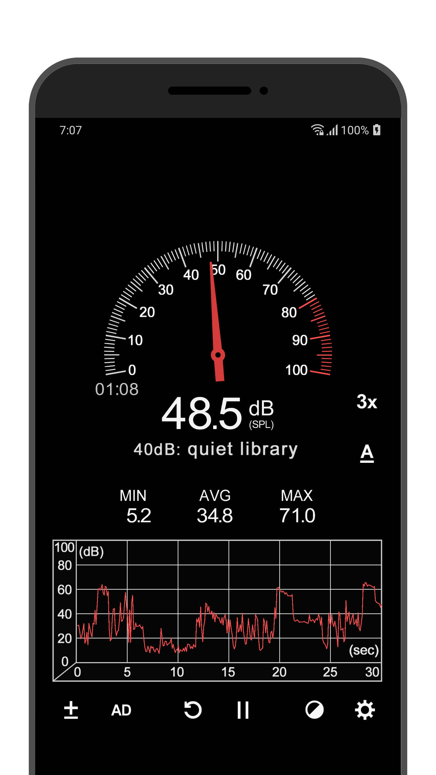 اسکرین شات 1 برنامه Sound Meter
