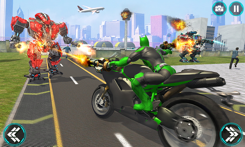 اسکرین شات 3 بازی Flying Bat Robot Bike 3D