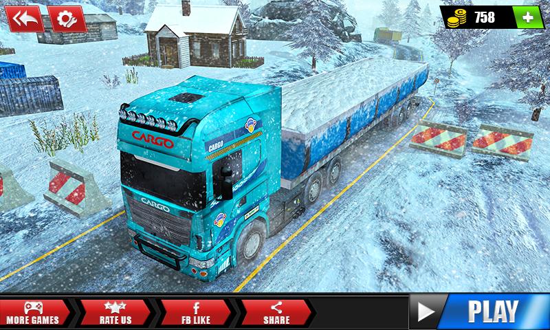 اسکرین شات 1 بازی Offroad Snow Trailer Truck Dri