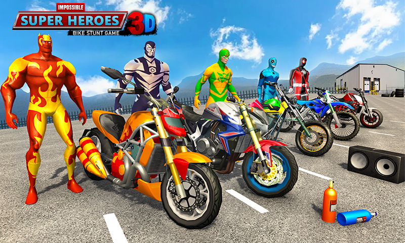اسکرین شات 1 بازی Superhero GT Bike Racing Stunt